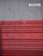 Grey Colour Contrast Thread Border Khadi Cotton Saree By Gayathri Reddy Designer Studio | Grocsy