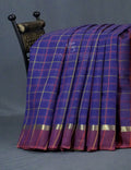 Dual Shade of Navy Blue And Magenta Pure Mangalgiri Cotton By Gayathri Reddy Designer Studio | Grocsy
