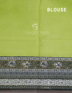Shades of Grey With Block Print Munga Cotton Saree By Gayathri Reddy Designer Studio | Grocsy