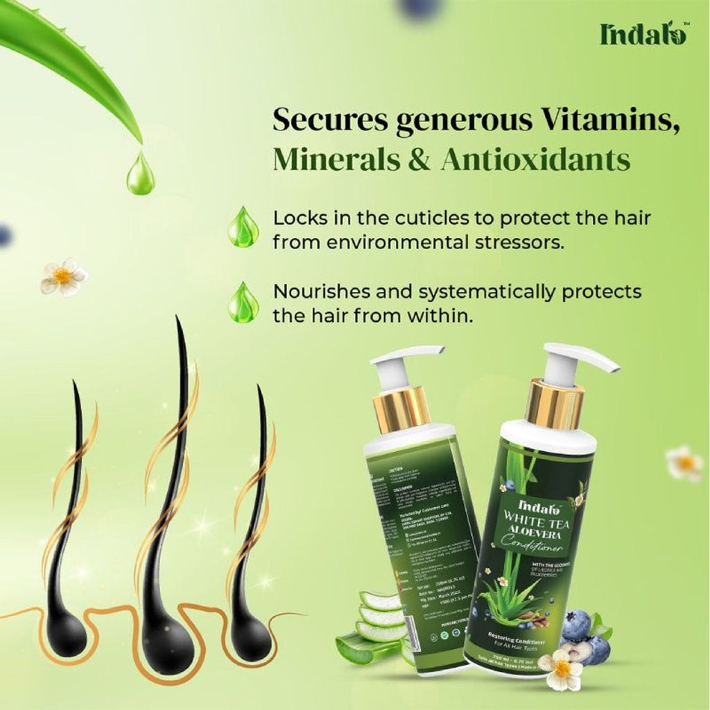 Indalo White Tea Aloe Vera Conditioner For Oily Hair | Grocsy