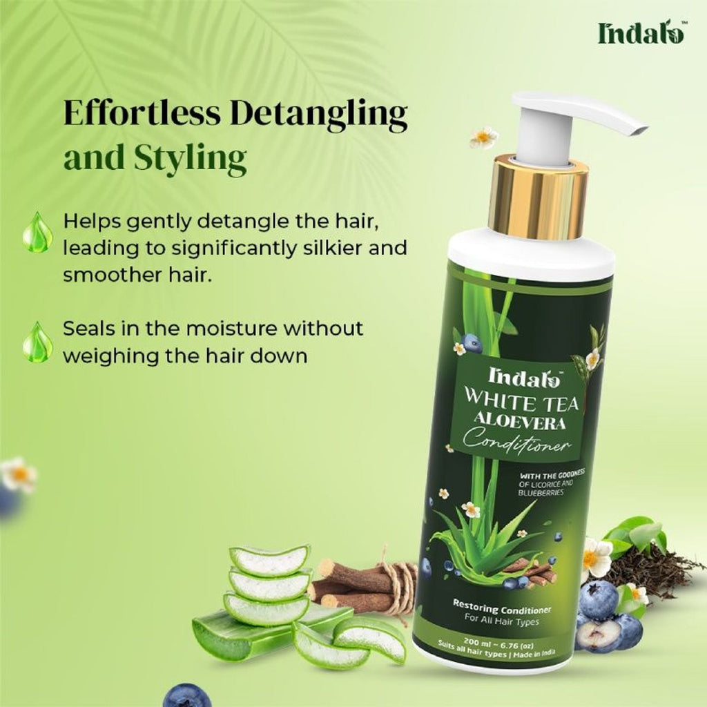 Indalo White Tea Aloe Vera Conditioner For Oily Hair | Grocsy
