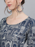 Aks Ethnic Motifs Printed Pure Cotton Kurta With Palazzos | Grocsy