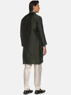 Sethukrishna Men Green Pleated Kurta with Churidar | Grocsy