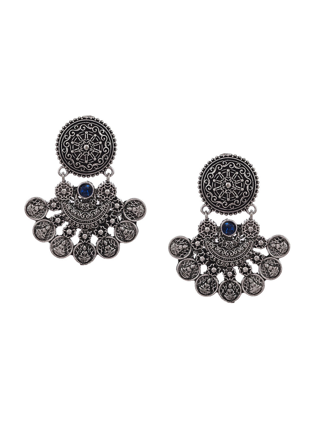Shoshaa Silver-Toned Classic Chandbalis Earrings | Grocsy