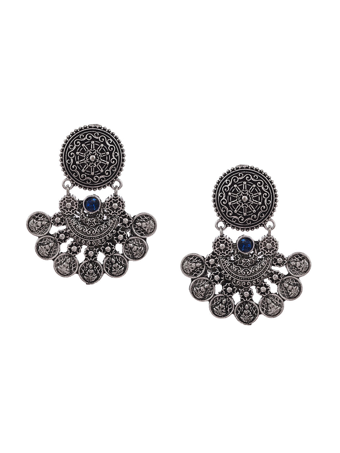 Shoshaa Silver-Toned Classic Chandbalis Earrings | Grocsy