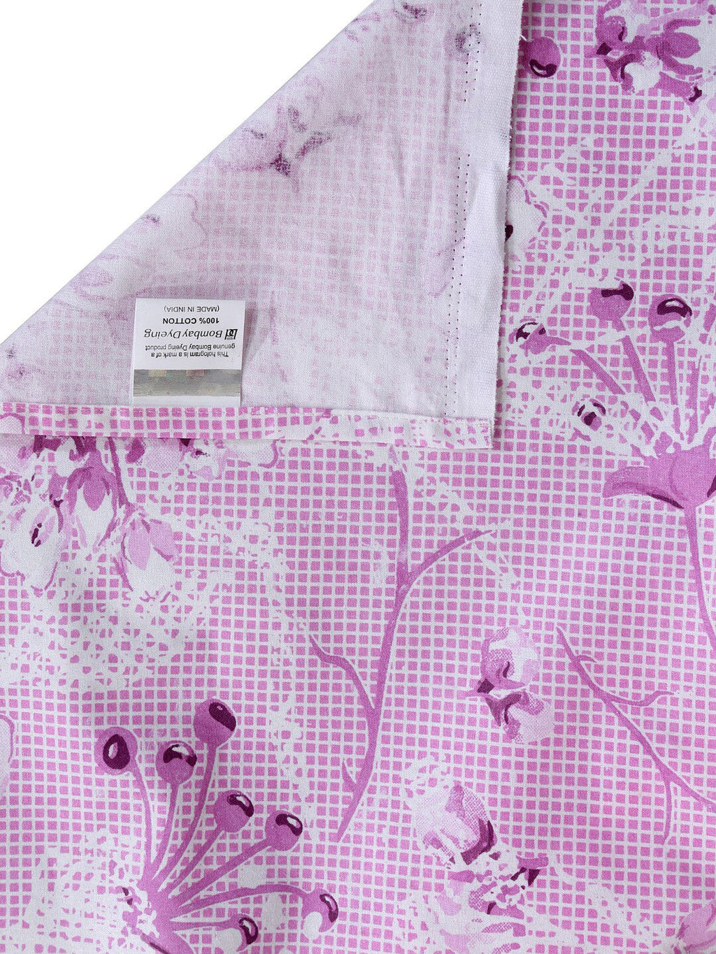 BOMBAY DYEING Pink Floral Cotton 120 TC King Bedsheet with 2 Pillow Covers | Grocsy