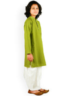 Sethukrishna Boys Green Pure Cotton Kurta with Dhoti Pant Set | Grocsy