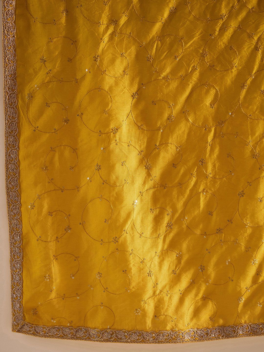 Indo Era Yellow Paisley Embroidered Regular Straight Kurta With Trousers & Dupatta | Grocsy