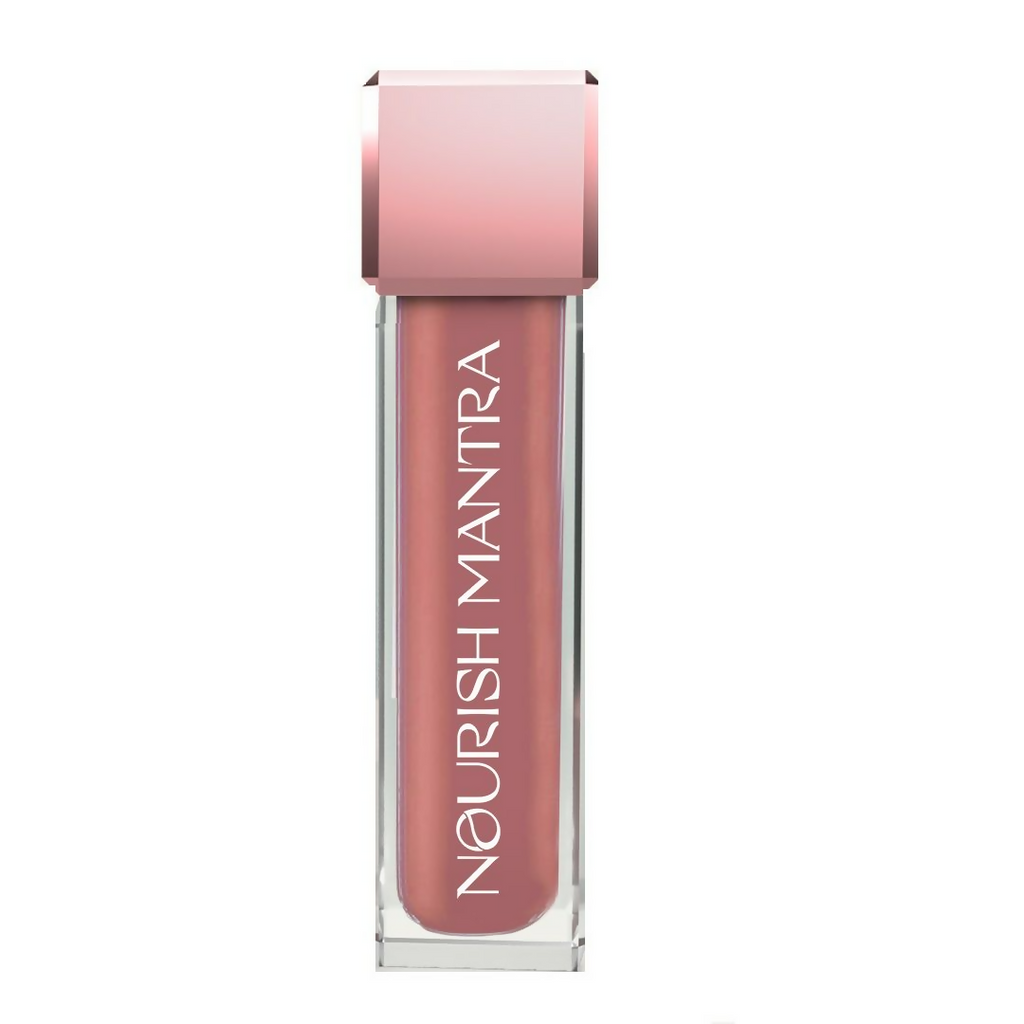 Nourish Mantra Liquid Lipstick Creamy Matte with SPF/ Water Proof, Smudge Proof Shade Masoom Pink | Grocsy