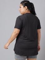 MKH Plus Size Drop-Shoulder Sleeves Dri-FIT Relaxed Fit Training T-shirt | Grocsy