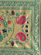 Saree Mall Teal Green & Golden Woven Design Banarasi Saree | Grocsy
