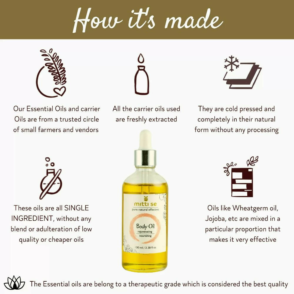 Mitti Se Rejuvenating Nourishing Body Oil | Grocsy