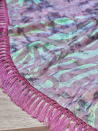 Tikhi Imli Mauve Abstract Printed Satin Half and Half Saree | Grocsy