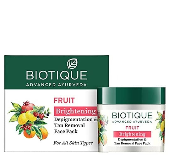 Biotique Advanced Ayurveda Fruit Brightening Depigmentation & Tan Removal Face Pack | Grocsy