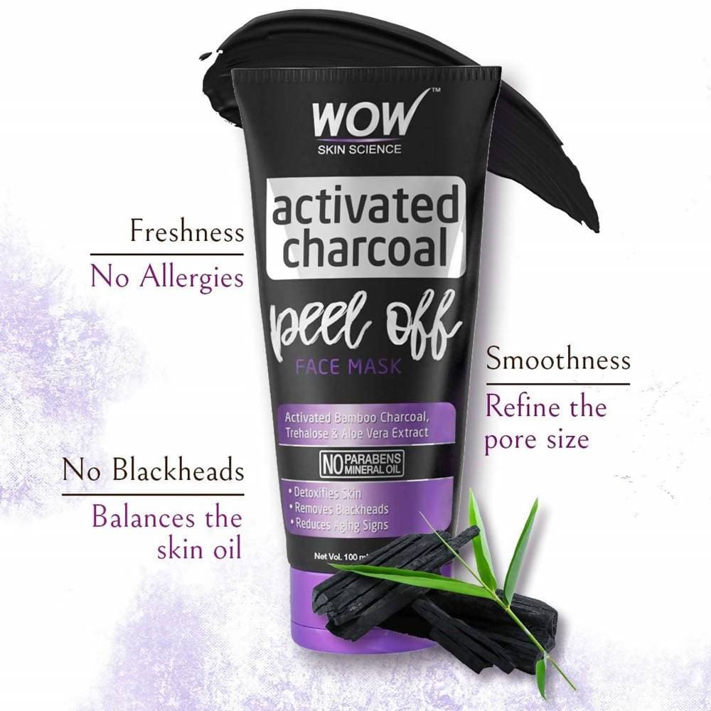 Wow Skin Science Activated Charcoal Peel Off Face Mask | Grocsy