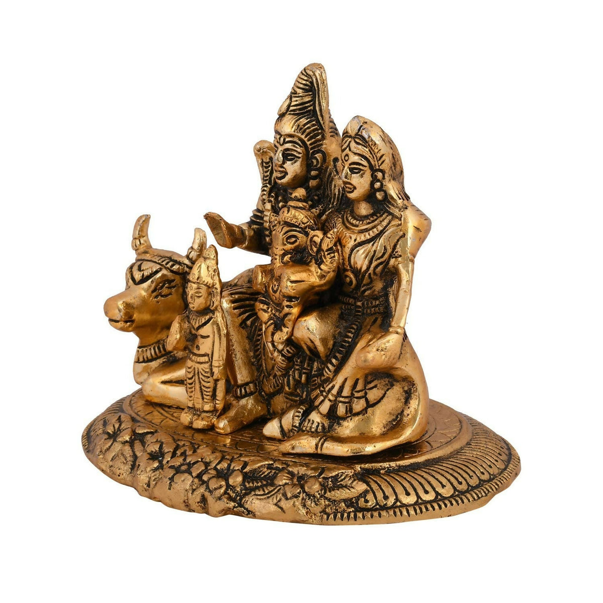 Collectible India Handcrafted Shiva Parvati Ganesh Idol | Grocsy