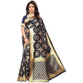 Vamika Banarasi Jaquard Blue Weaving Saree (Banarasi 27) | Grocsy