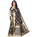 Vamika Banarasi Jaquard Blue Weaving Saree (Banarasi 27) | Grocsy