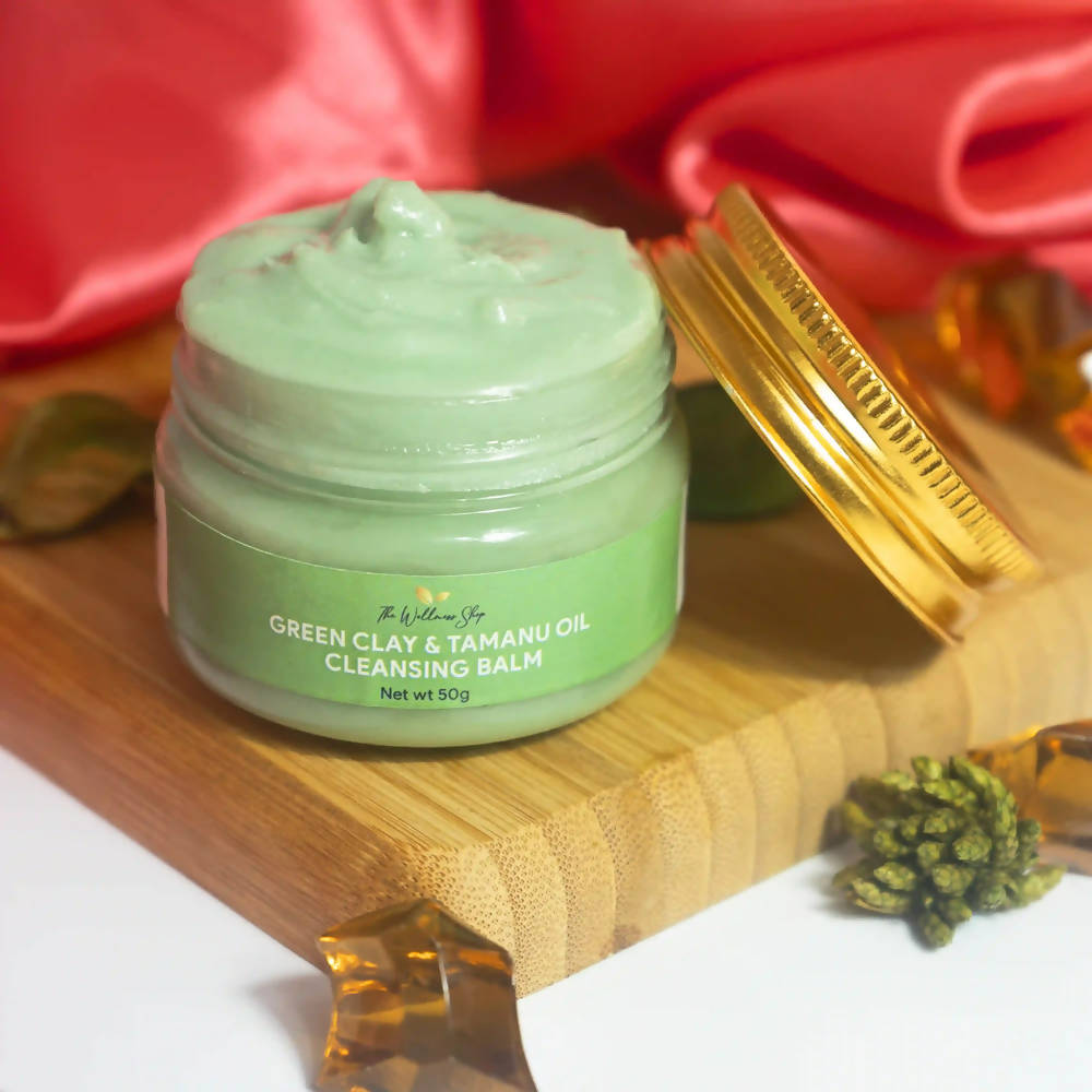 The Wellness Shop Green Clay And Tamanu Oil Cleansing Balm | Grocsy