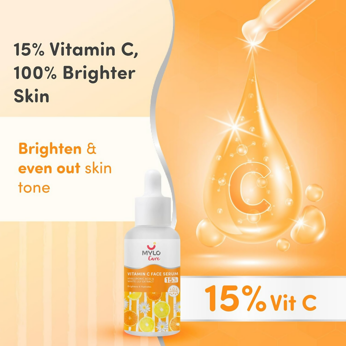 Mylo Care 15% Vitamin C Face Serum | Grocsy