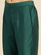 All About You Women Teal Green Ethnic Motifs Kurta with Trousers | Grocsy