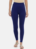 Souchii Women Navy Blue Solid Slim-Fit Ankle-Length Leggings | Grocsy
