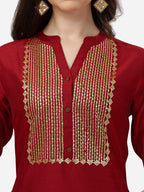HERE&NOW Ethnic Motifs Yoke Design Kurta | Grocsy