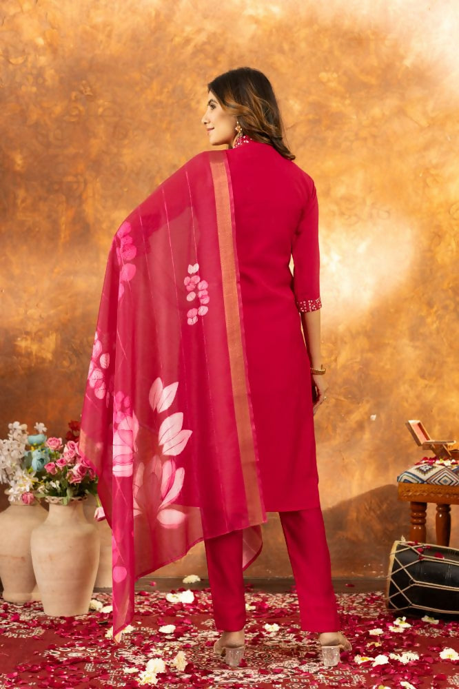 Pink Pakistani Designer Kurti with Pant for Wedding by Infinity Export | Grocsy