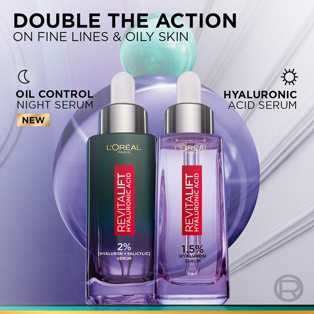 L’Oréal Paris Revitalift Hyaluronic Acid Oil Control Serum 2% Hyaluronic Salicylic Acid, Shine Free | Grocsy
