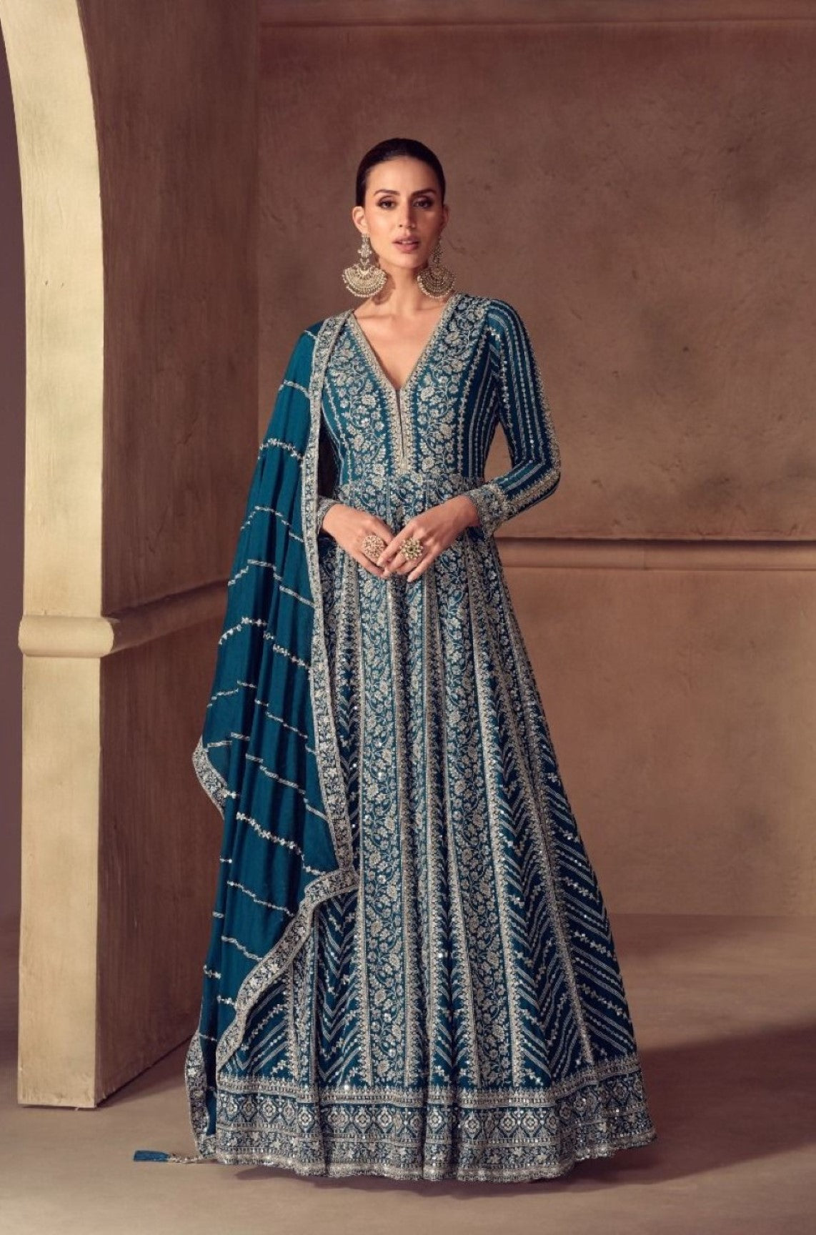 Anaita Purple Chinon Stitched Anarkali Suits With Embroidery & Sequence Work | Grocsy