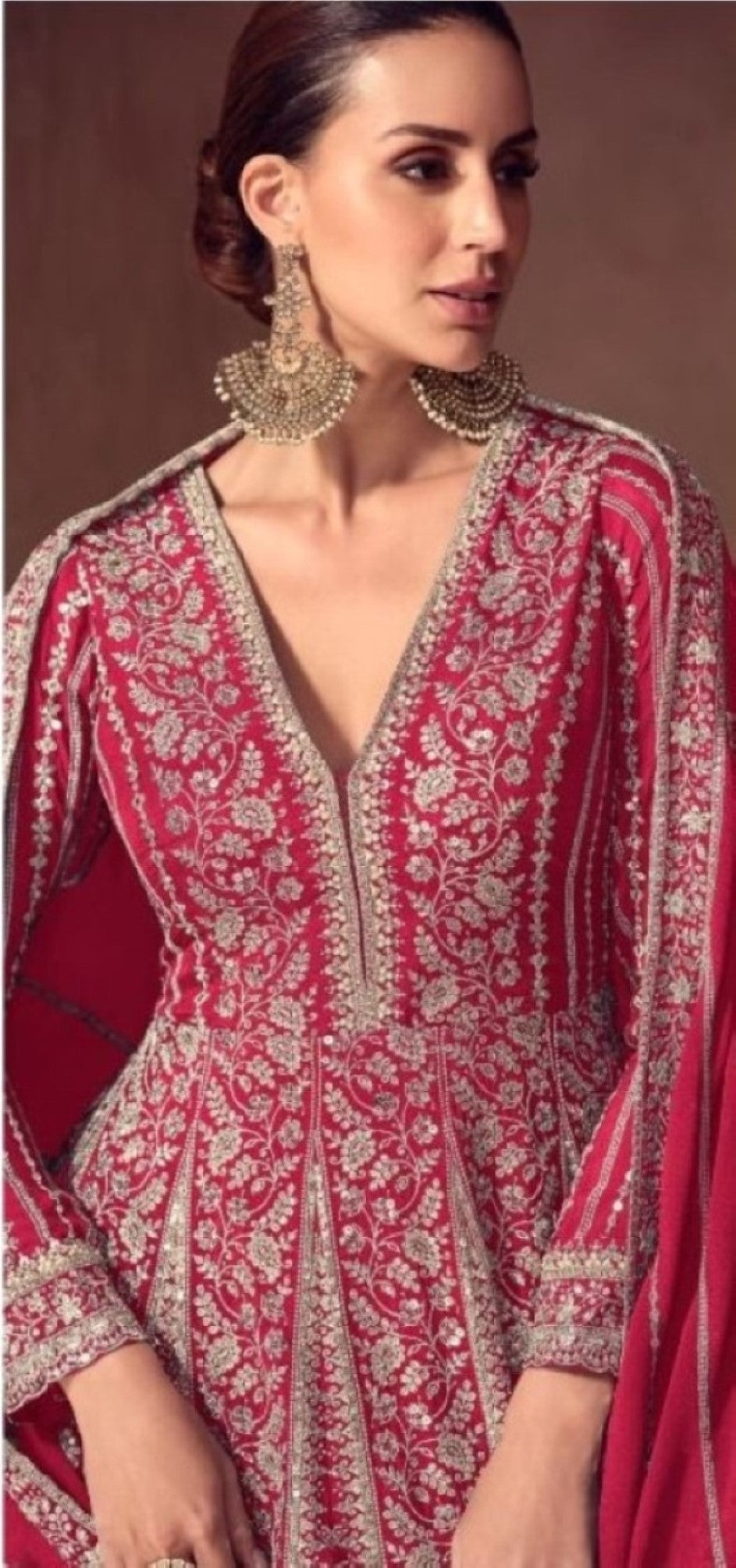 Anaita Teal Chinon Stitched Anarkali Suits With Embroidery & Sequence Work | Grocsy