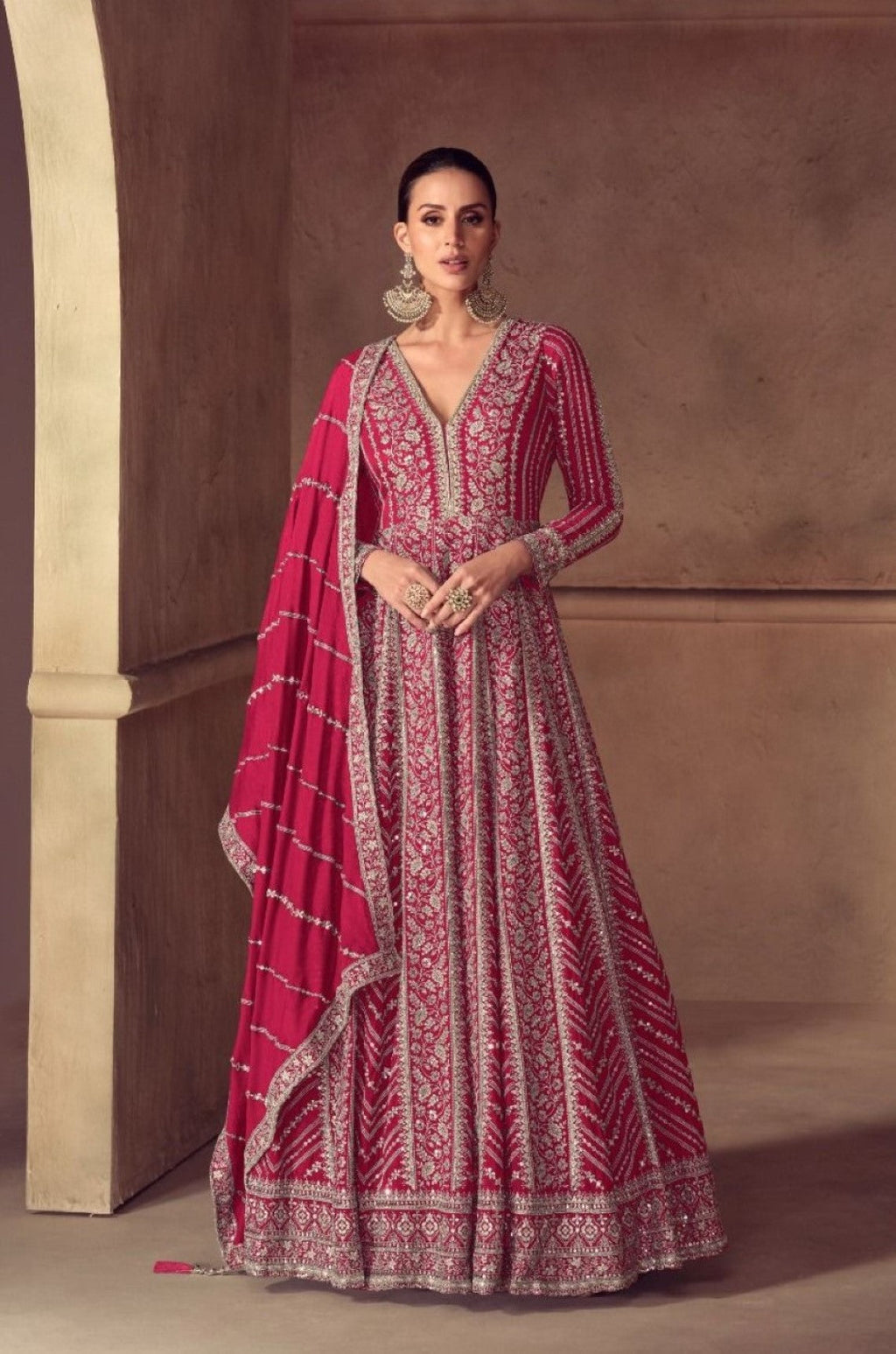 Anaita Teal Chinon Stitched Anarkali Suits With Embroidery & Sequence Work | Grocsy