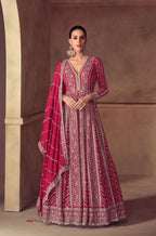 Anaita Teal Chinon Stitched Anarkali Suits With Embroidery & Sequence Work | Grocsy