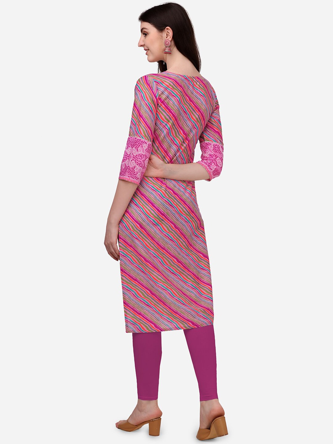 HERE&NOW Striped Gotta Patti Silk Kurta | Grocsy