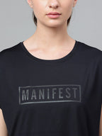 MKH Typography Printed Extended Sleeves Dri-FIT Relaxed Fit T-shirt | Grocsy