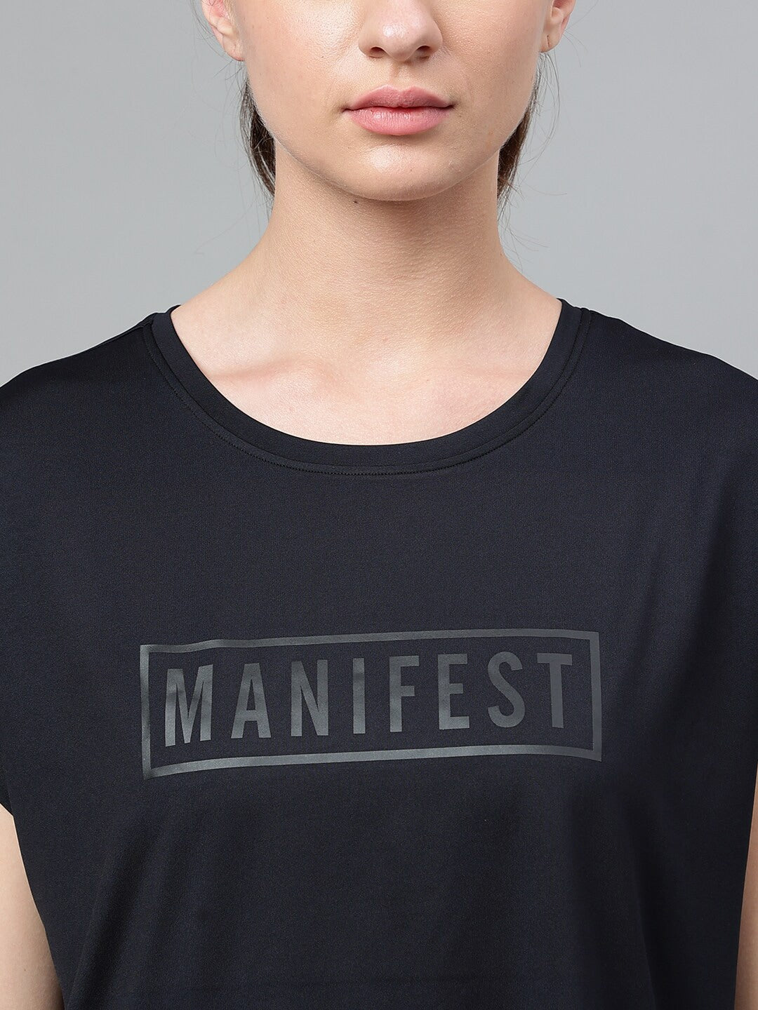 MKH Typography Printed Extended Sleeves Dri-FIT Relaxed Fit T-shirt | Grocsy