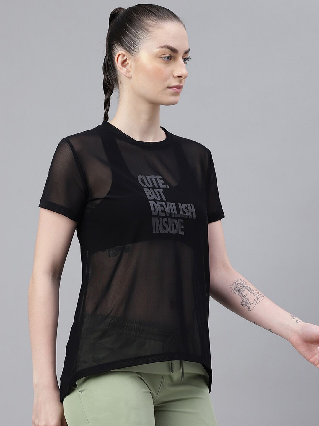 MKH Typography Printed Round Neck Short Sleeves Dri-FIT Relaxed Fit T-shirt | Grocsy