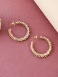 Shoshaa Gold-Toned Contemporary Handcrafted Half Hoop Earrings | Grocsy