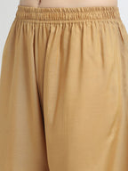 TAG 7 Women Pack of 2 Black & Beige Solid Wide-Leg Palazzos | Grocsy