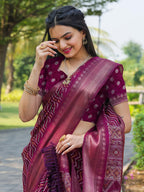 Tikhi Imli Leheriya Printed Zari Ready to Wear Saree | Grocsy