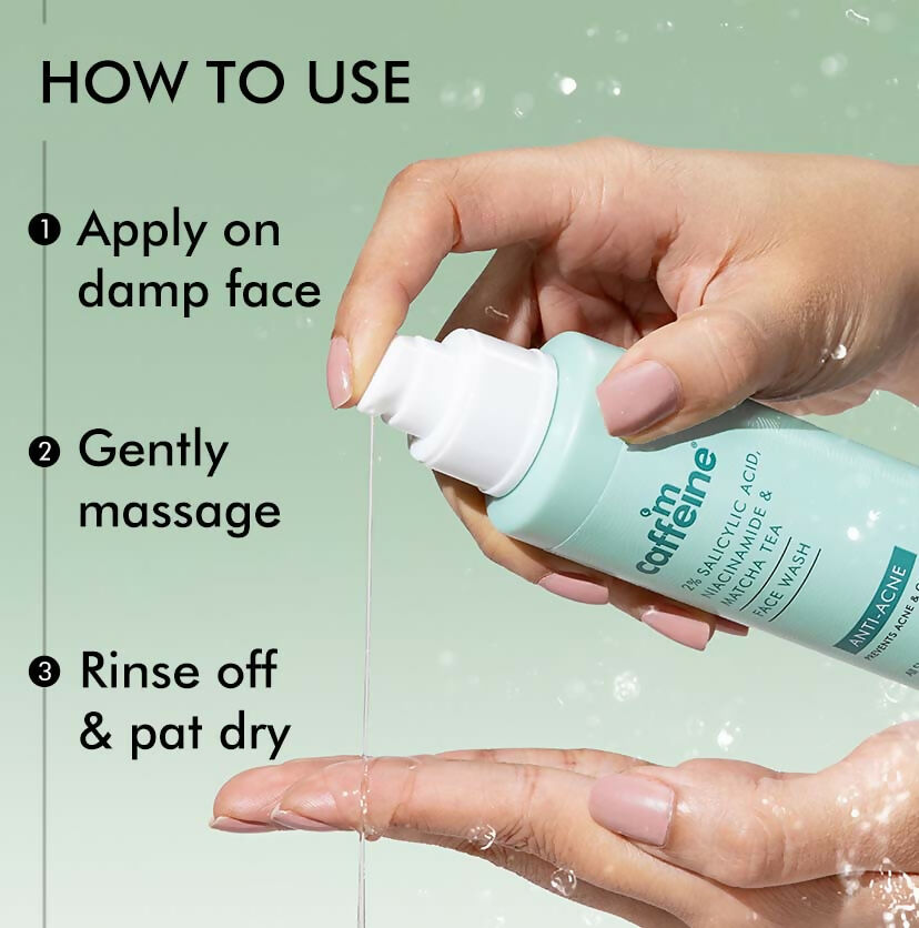 mCaffeine 2% Salicylic Acid Niacinamide & Matcha Tea Face Wash | Grocsy