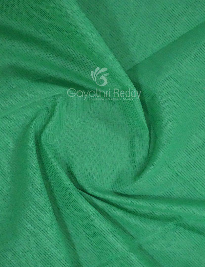 Multi Shades of Rama Green Pure Mangalgiri Cotton By Gayathri Reddy Designer Studio | Grocsy