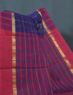 Dual Shade of Navy Blue And Magenta Pure Mangalgiri Cotton By Gayathri Reddy Designer Studio | Grocsy