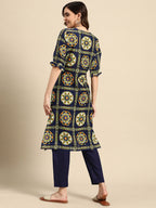 Sangria Women Ethnic Motifs Printed Kurta with Trousers | Grocsy