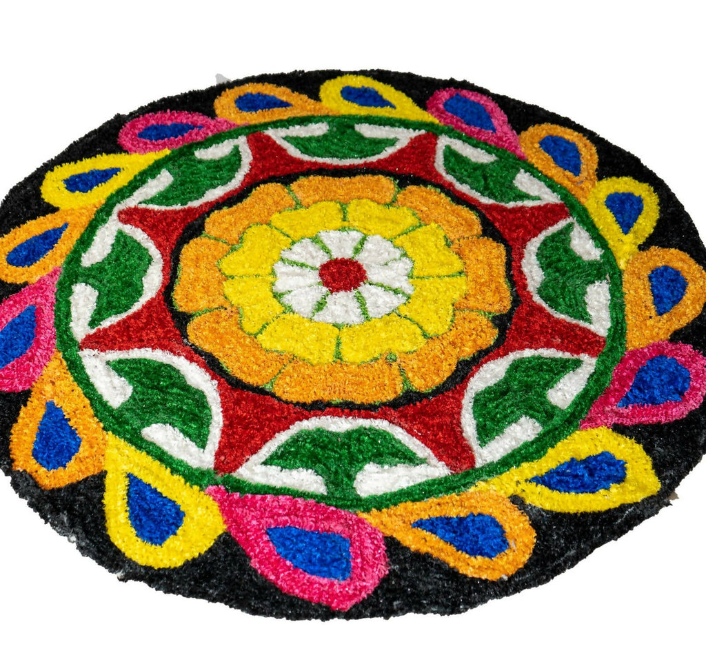 Kundan HandiKrafts Flower Mat Design 1 - Readymade | Grocsy
