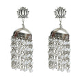 Mominos Fashion Johar Kamal Lotus Design Earrings With Pearls Jhumkas
