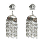 Mominos Fashion Johar Kamal Lotus Design Earrings With Pearls Jhumkas