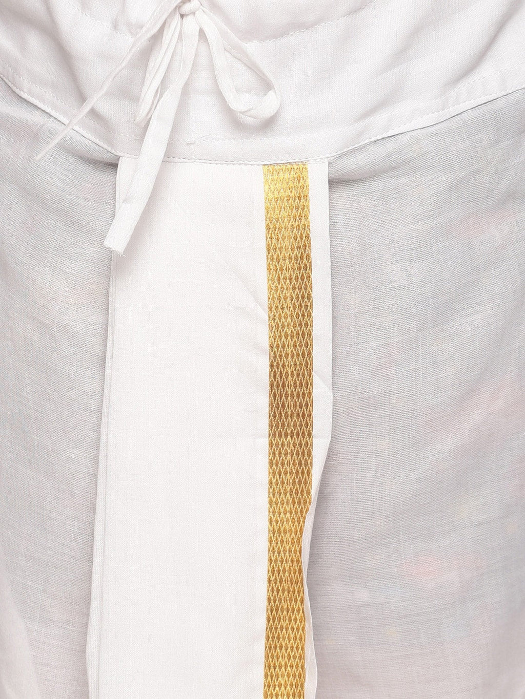 Sethukrishna Boys Golden & White Ethnic Motifs Printed Kurta with Dhoti Pants | Grocsy
