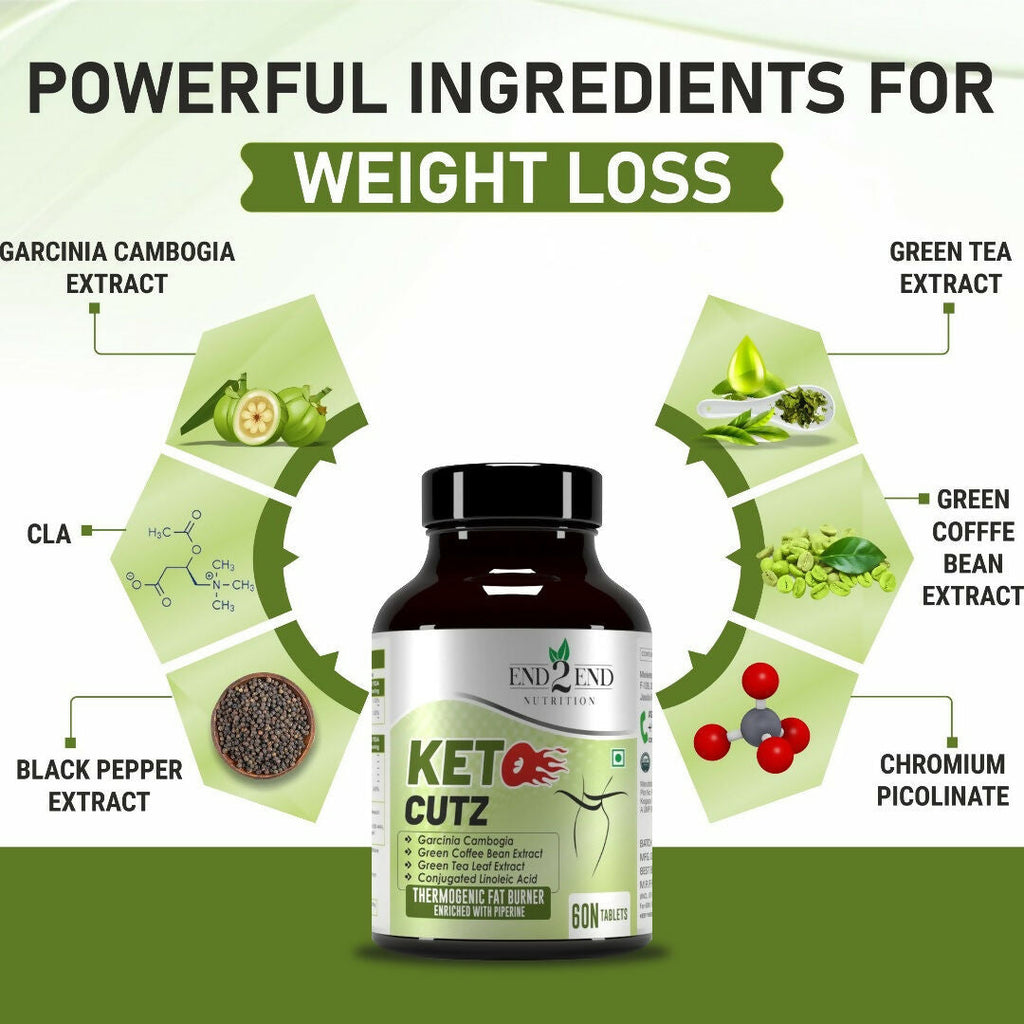 End2End Nutrition Keto Cutz Fat Burner For Weight Loss Tablets | Grocsy