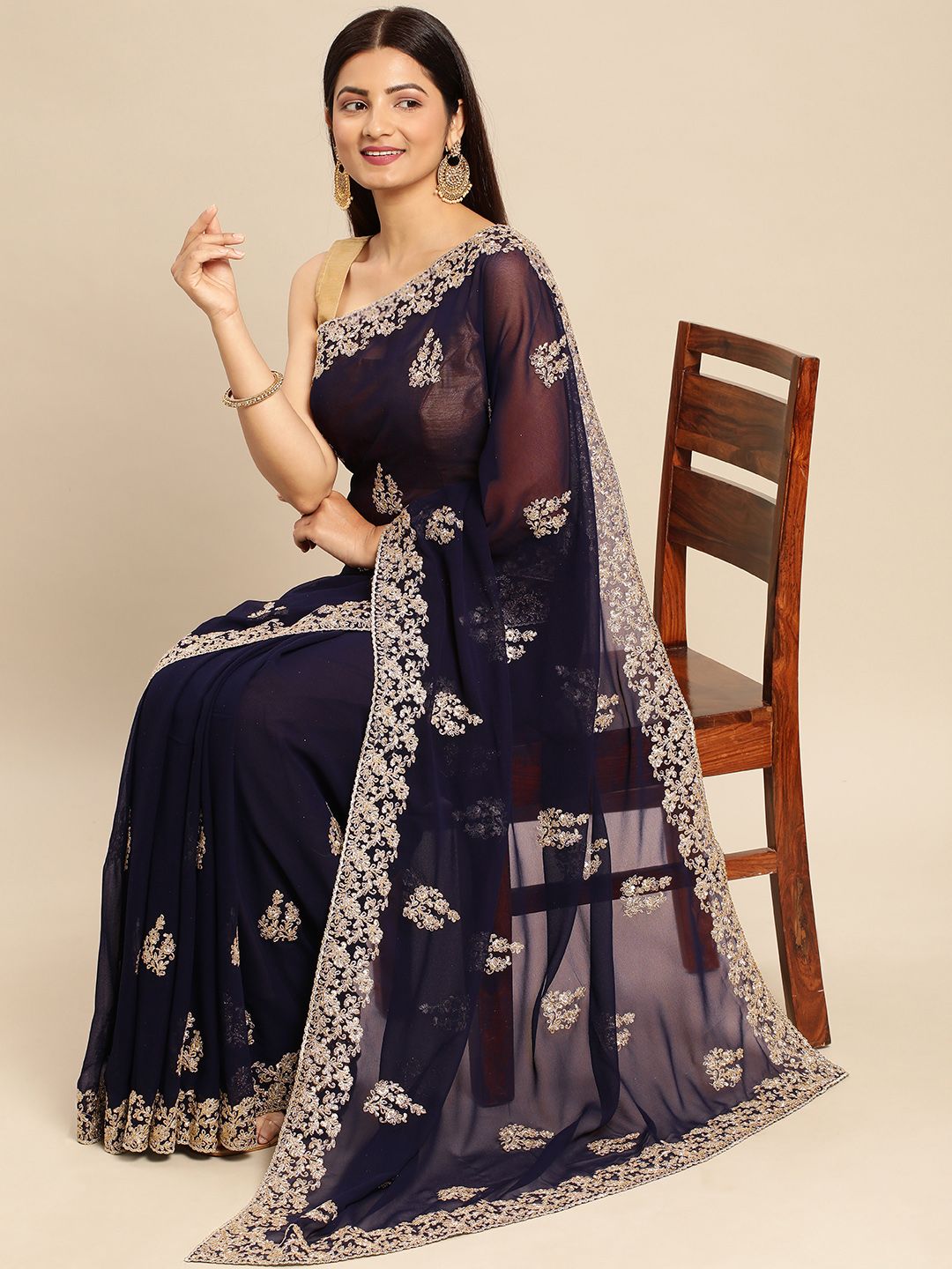 kasee Embroidered Ethnic Saree | Grocsy